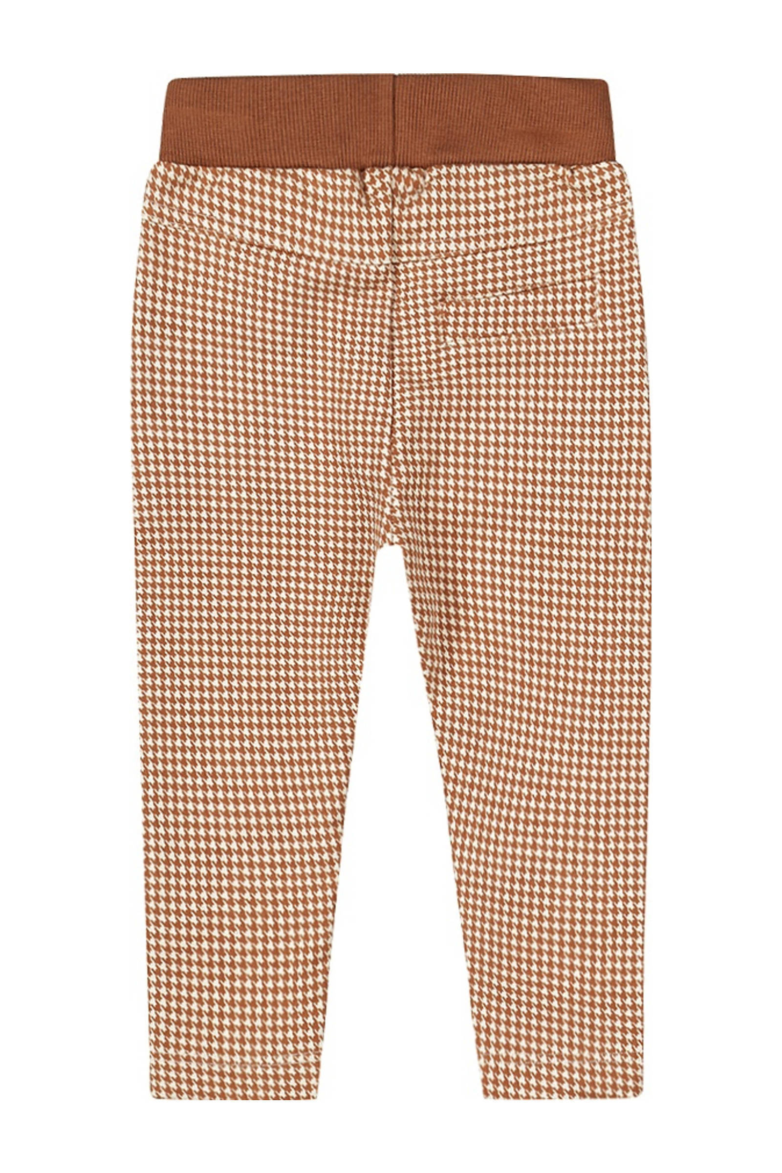 Dirkje regular fit broek met pied-de-poule beige/bruin