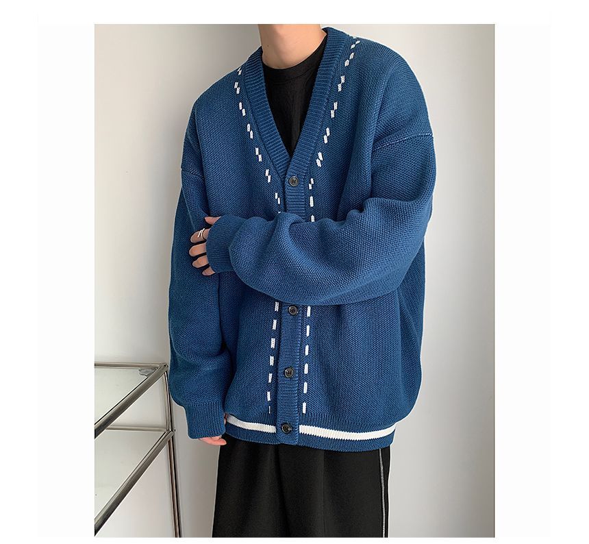 Freehop - V-hals vest met contrasterende rand