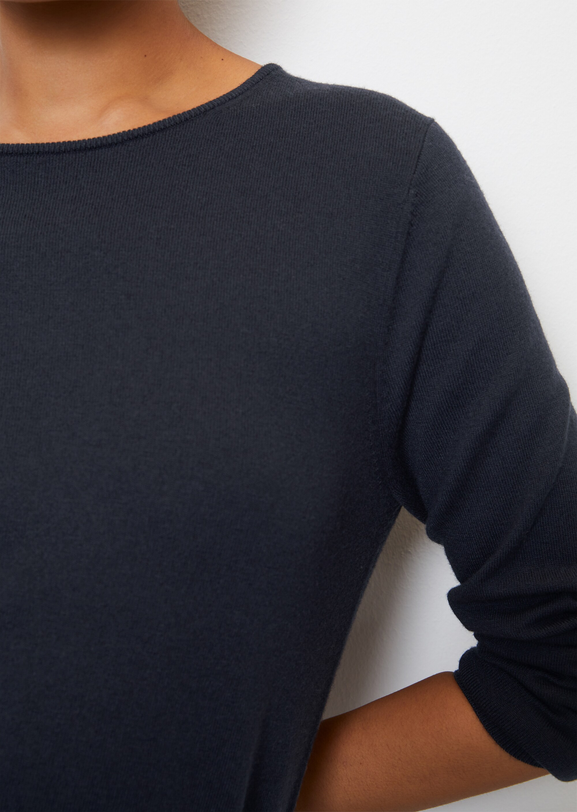 Feinstrick-Pullover regularaus softem Schurwolle-Mix