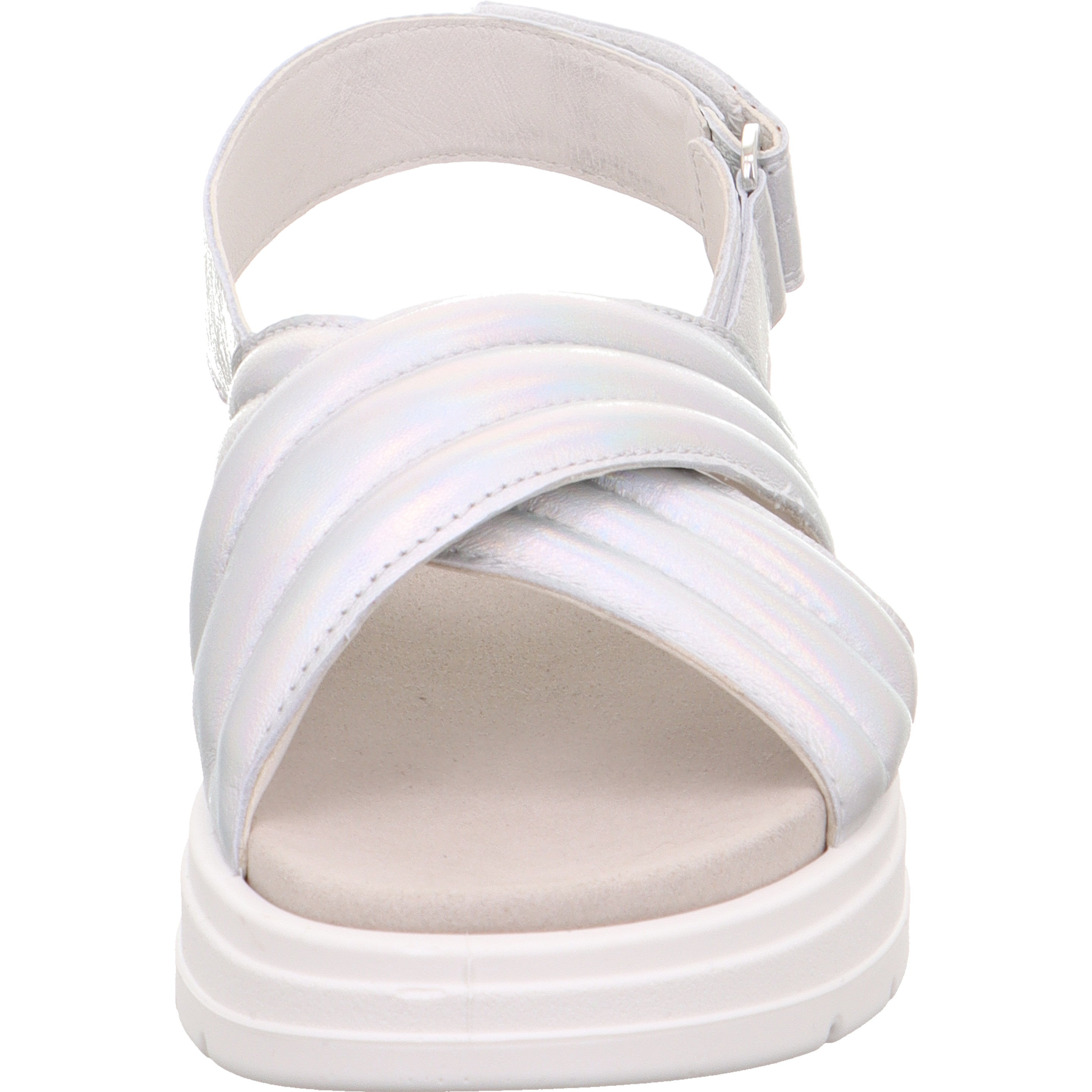 legero SUNWALKER Damen  Plateau-Sandale mit Schnalle - Farbe: Metallic Silver - Größe: 41