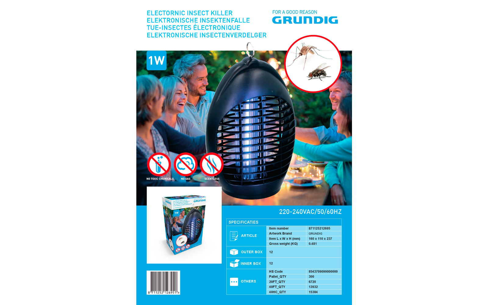 Grundig Insektenfalle 1 W 230 V ABS