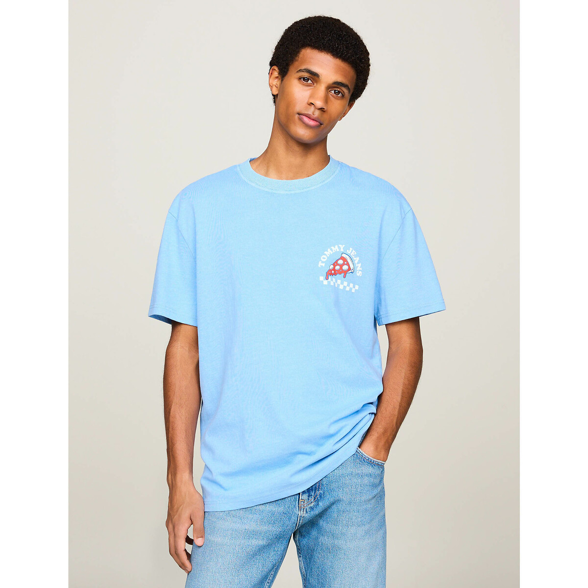 TOMMY JEANS<br>Camiseta reta com logo na frente e nas costas