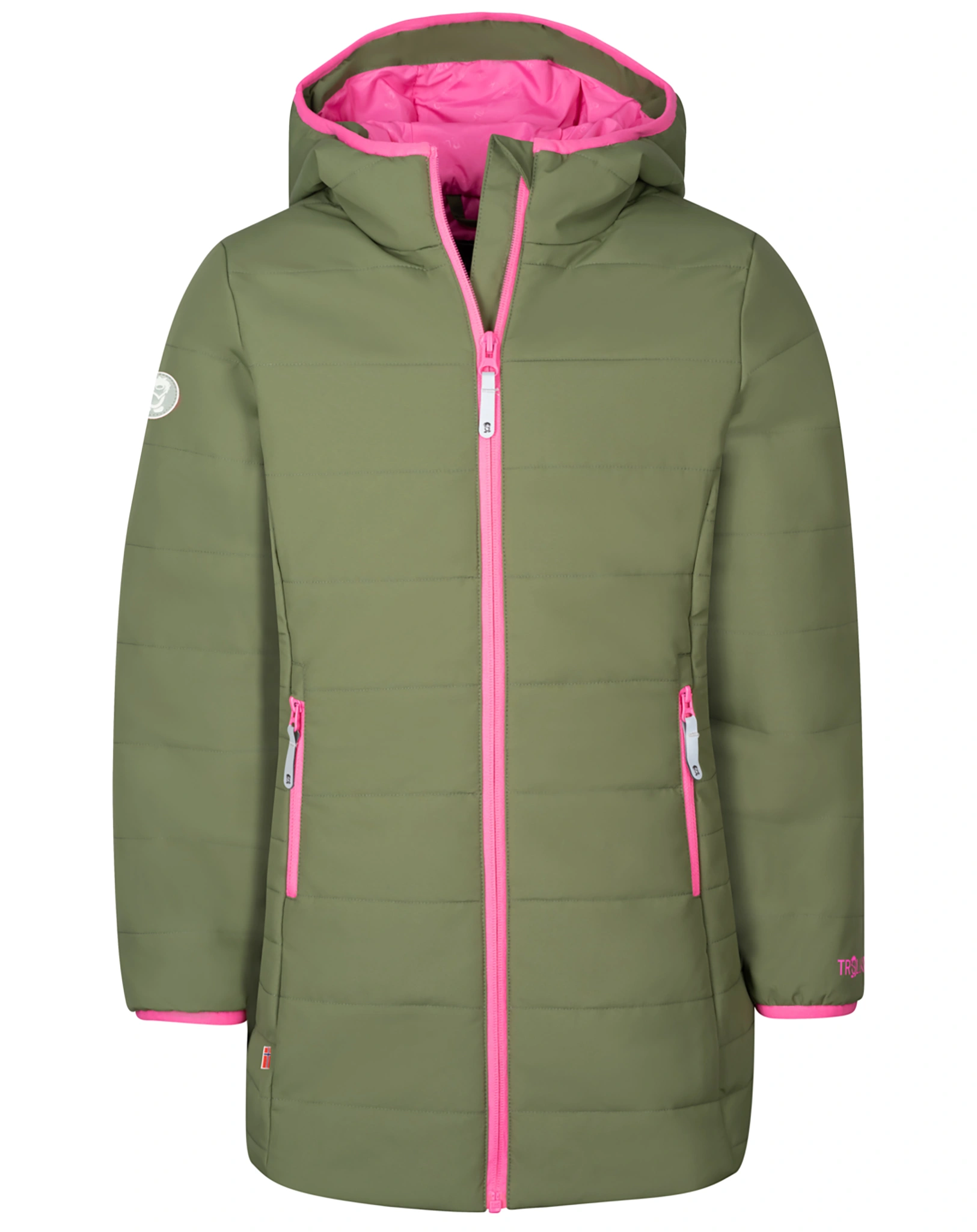 Steppmantel GIRLS STAVANGER in olive/magenta