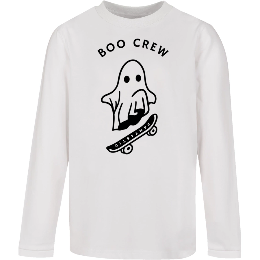 F4NT4STIC Longsleeve Shirt Boo Crew Halloween weiß