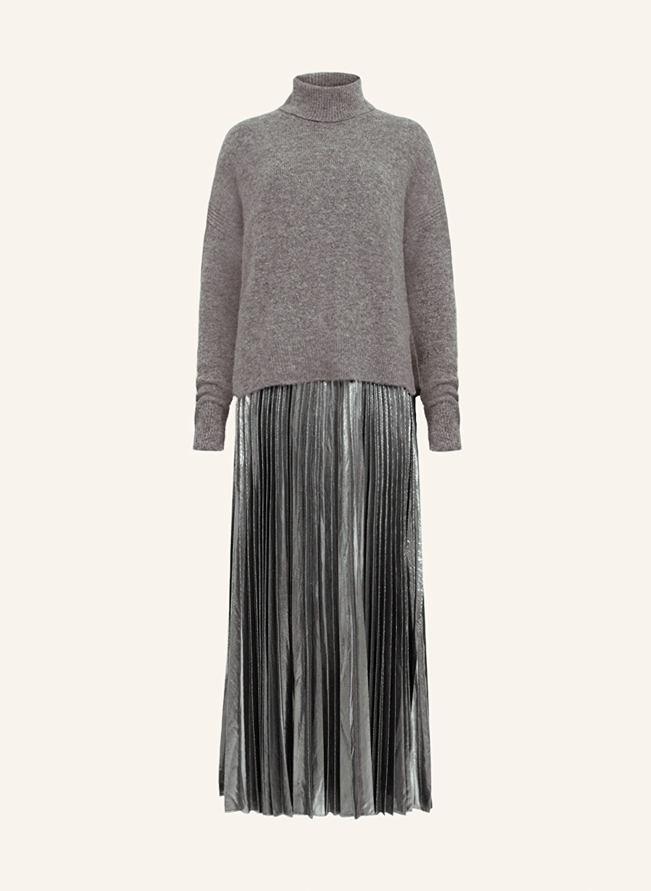 ALLSAINTS Set SPARK: Kleid mit Plissees und Rollkragenpullover