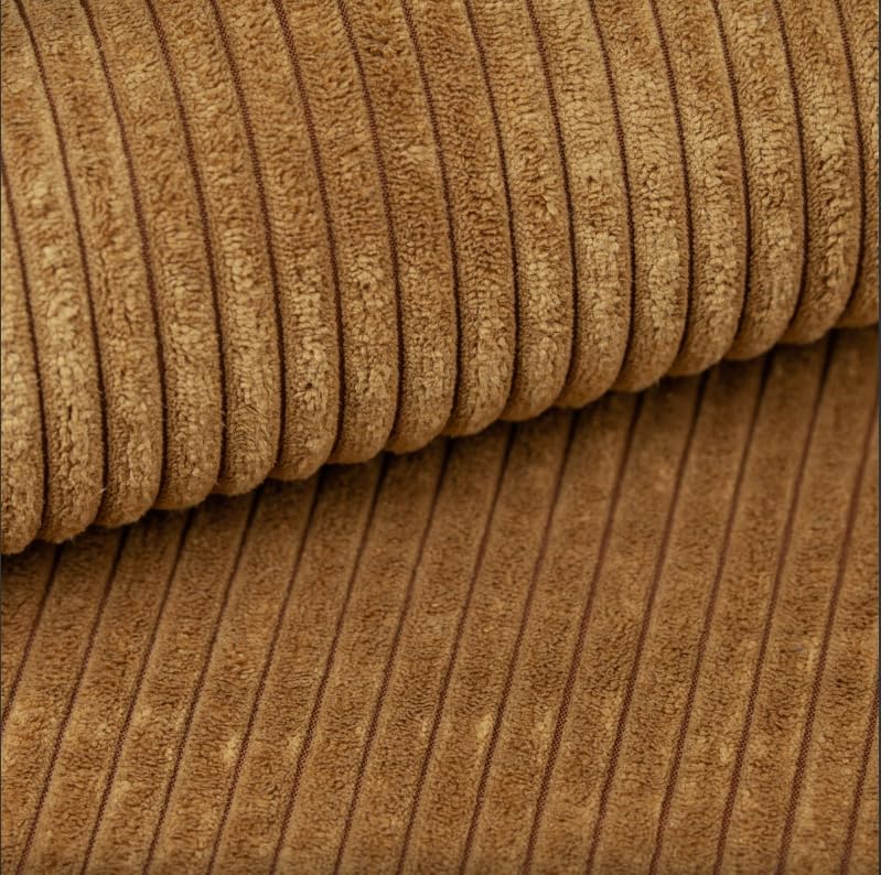 Kaiser Möbel - Ecksofa mit Schlaffunktion und Bettkasten, Schlafsofa mit Bettzeugbehälter, Wohnlandschaft L-Form, Klappsofa, Cord Stoff, Bequemes Couch für Wohnzimmer, Best XL, Senffarbe, Links