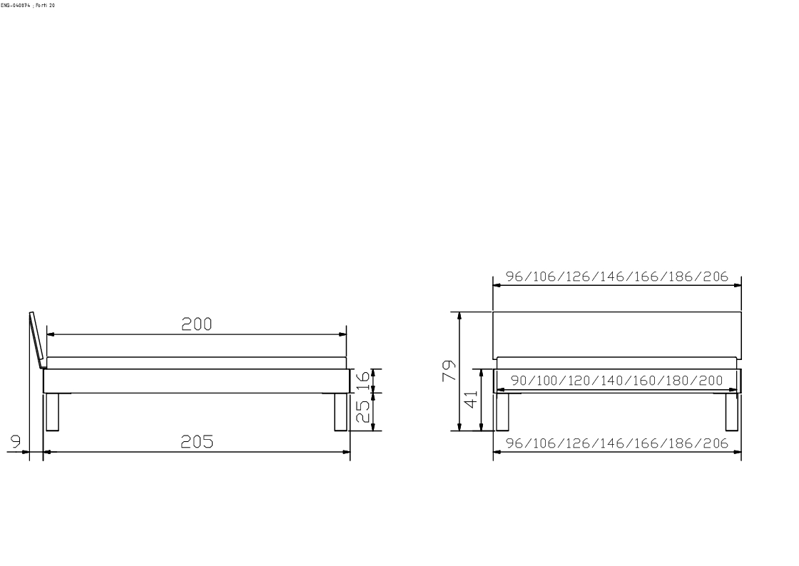 Holzbett HASENA FORTI 90x200cm