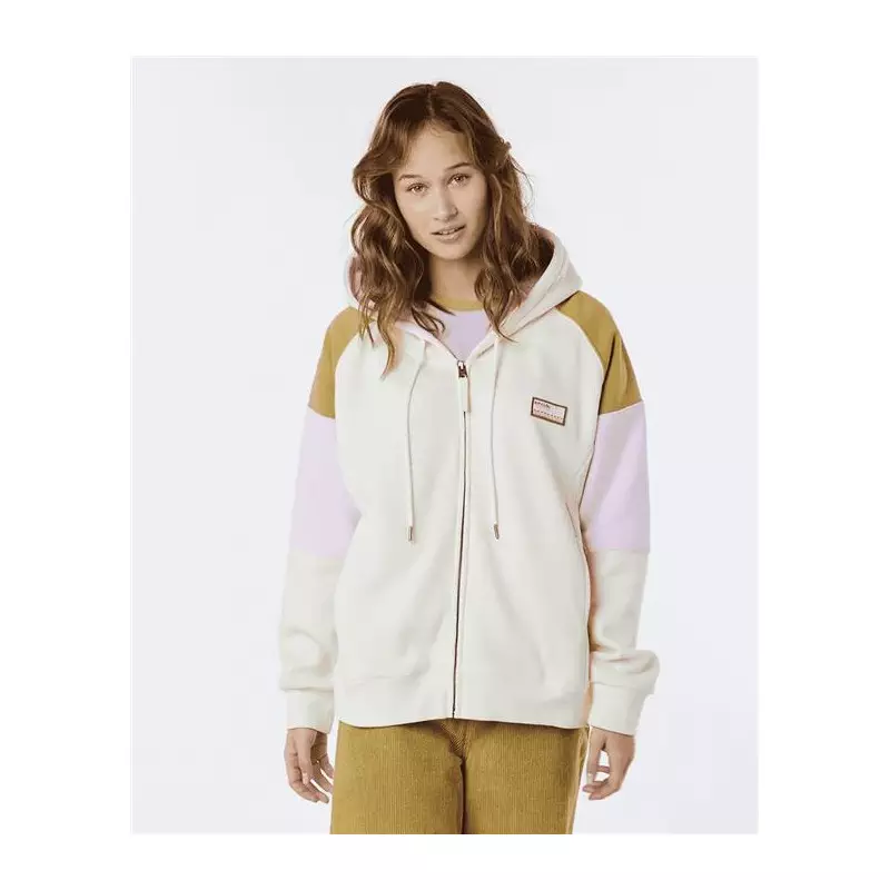 Sweat femme RIPCURL Galicia Full Zip Fleece Off White