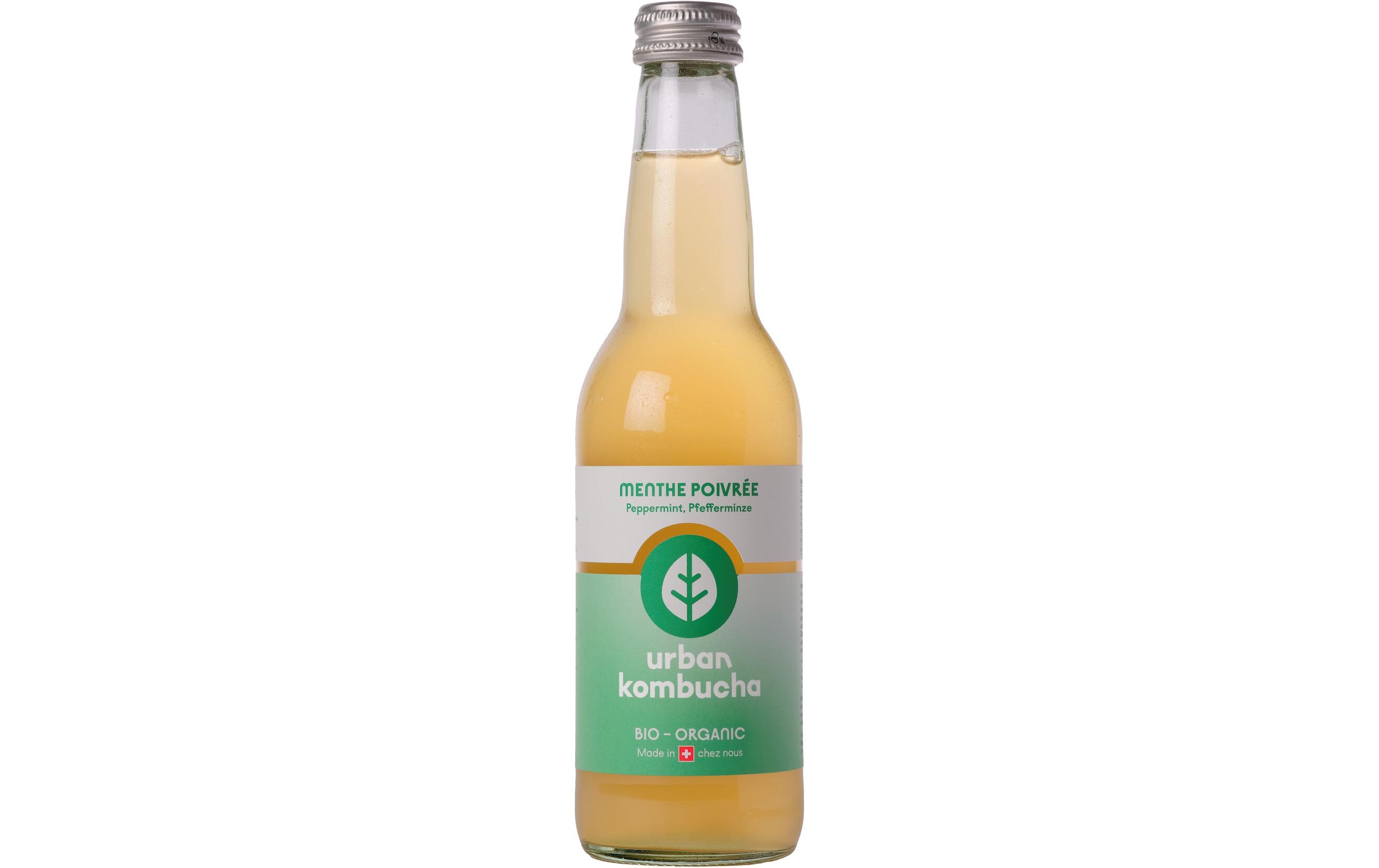 Bio Kombucha Grüntee & Pfefferminze 0.33 lDer Bio Craft-Kombucha aus der Schweiz