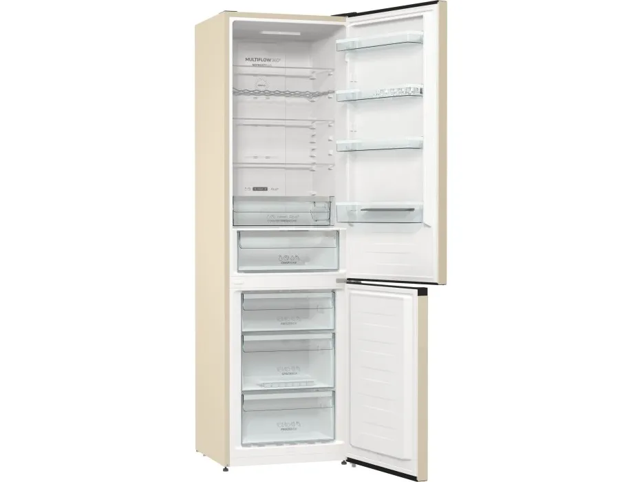 Gorenje NRK6202AC4 - Køleskab/fryser - bund-fryser - bredde: 60 cm - dybde: 59.2 cm - højde: 200 cm - 331 liter - Klasse E