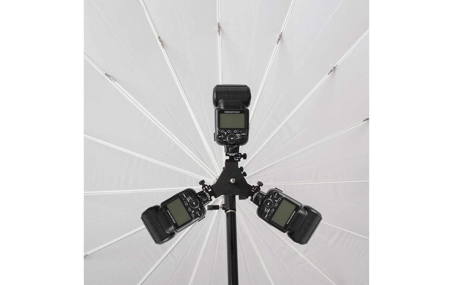 Adapter The Triple Threat<br>Hochwertige Halterung für die Montage von drei Blitzgeräten