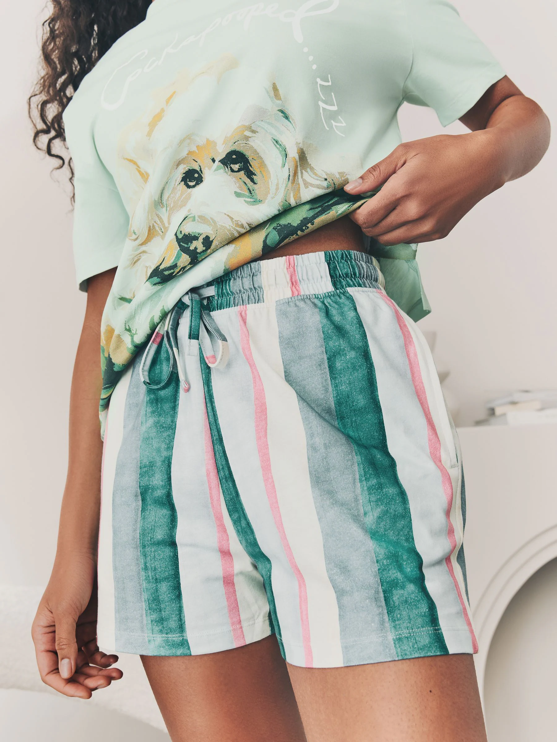 Blue Charlie The Cockapoo - Set van 100% katoenen shortpyjama