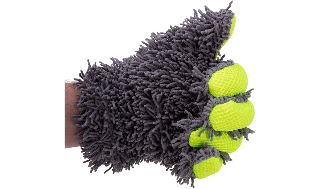 Microfiber handske med fingre til vask