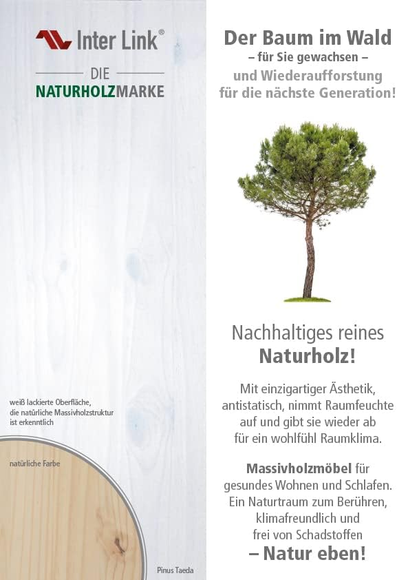 Inter Link - Funktionsbett - Stauraumbett - Bett mit Schubladen - Kiefer massivholz - Für Kinder, Jugendliche - Einzelbett - Gästebett - 2 Lattenroste - 3 Liegeflächen - Weiß - Lotar - 90x200 cm