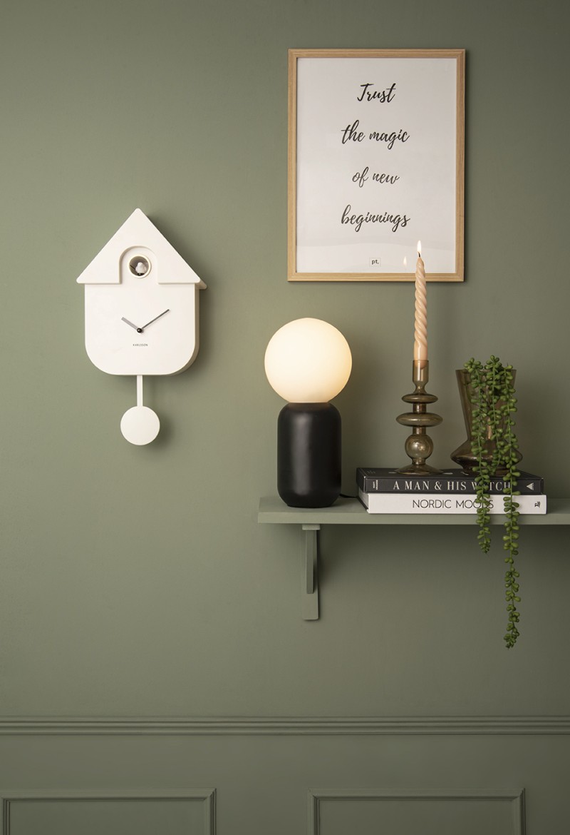 Wall Clock Modern Cuckoo KA5768TB Turquoise blue