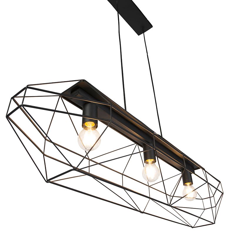 Industriële hanglamp zwart 3-lichts - Carcass