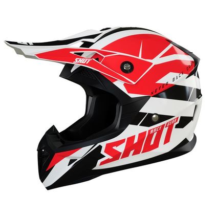 Casque cross Shot PULSE REVENGE - WHITE RED BLACK GLOSSY 2024 - Blanc / Rouge