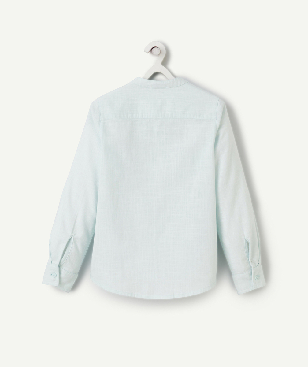 CHEMISE COL MAO GARÇON VERT MENTHE