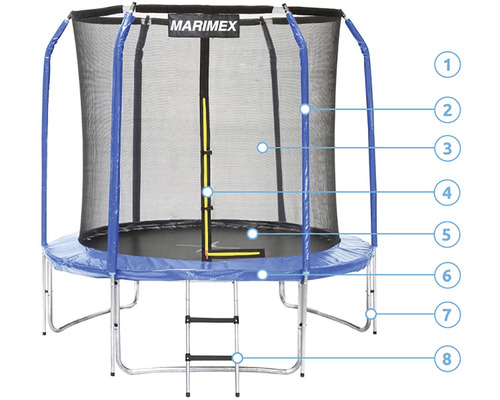 Marimex trampoline Ø 244 cm met veiligheidsnet en ladder