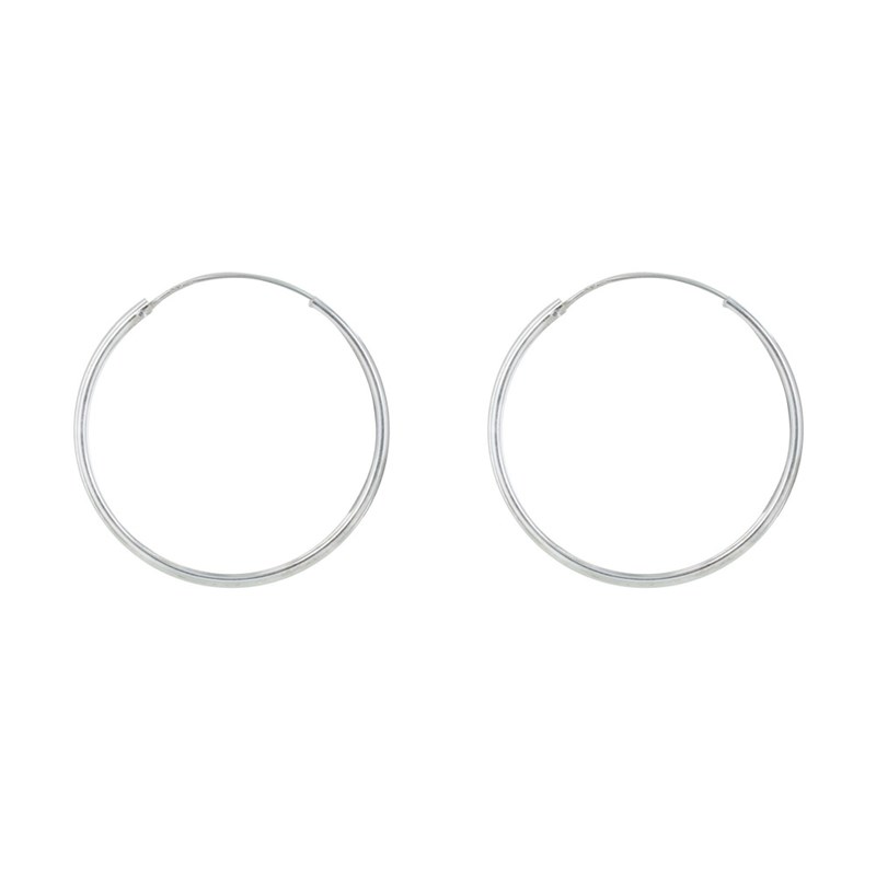 Boucles d'Oreilles Argent Très Fines Créoles 2cm