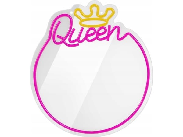 Neon MIRROR LED QUEEN šiltai balta rožinė FMNE04 Forever Light