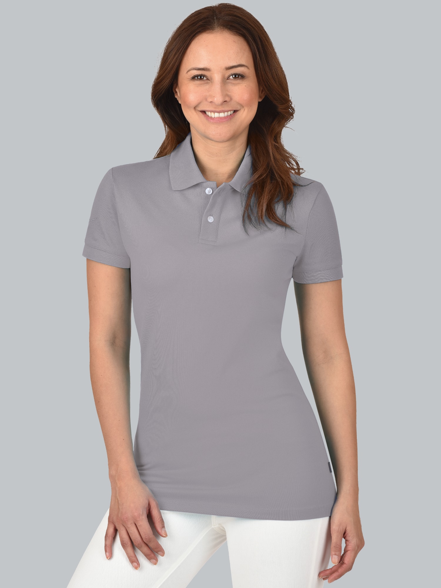 Poloshirt aus elast. Piqué Cool-grey