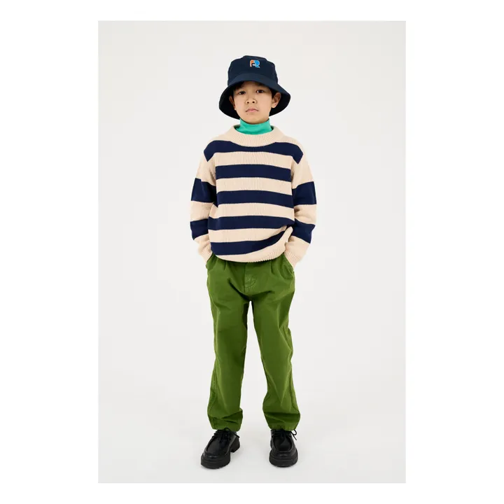 Repose AMS Pull Rayé Coton Bio | Crème