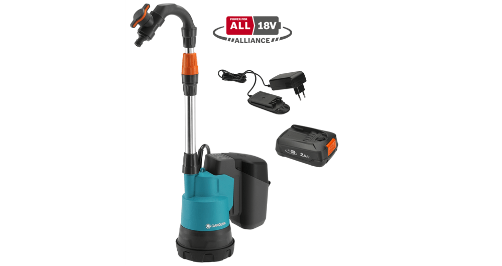 Gardena Battery-operated rainwater barrel pump 2000 / 1X 18 V 2,0Ah , set 14602 - 20