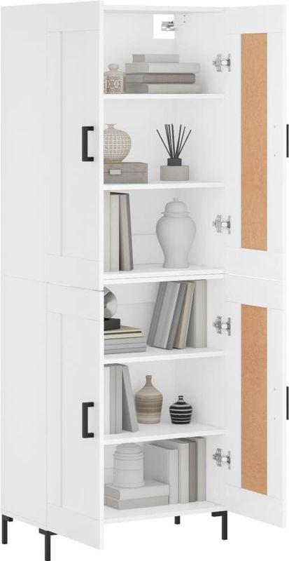 vidaXL - Hoge Kast - Wit - 69,5x34x180 cm - Bewerkt Hout