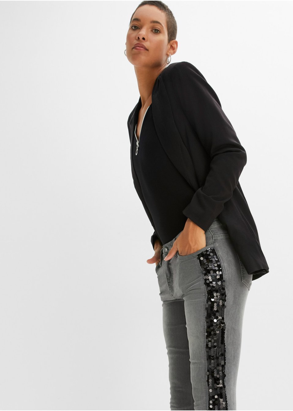 Jean skinny à paillettes