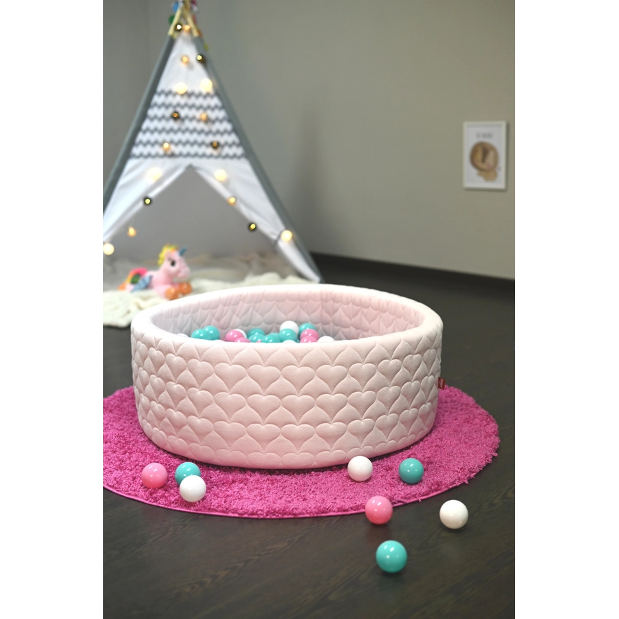 knorr toys® Bällebad soft - Cosy heart rose - 300 balls rosecremelightblue rosa