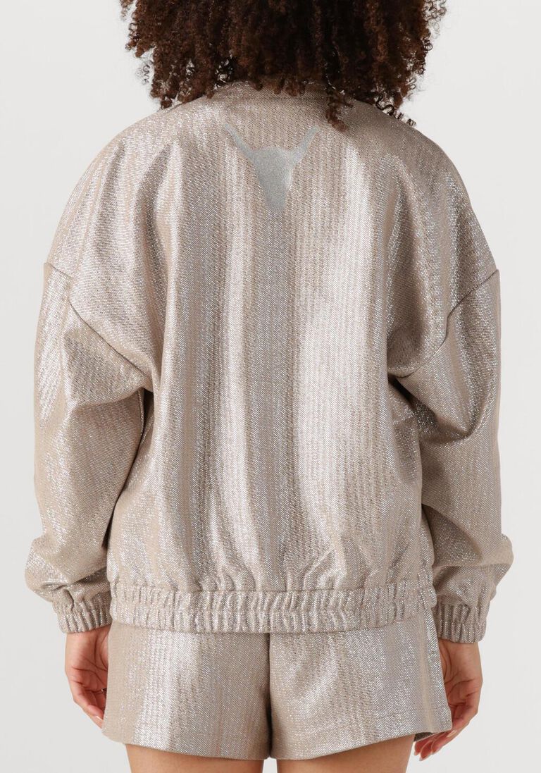 zilveren alix the label jack ladies woven foil jacket