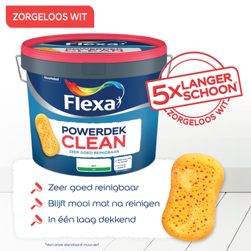 Flexa Powerdek Clean muurverf mat wit 10 liter