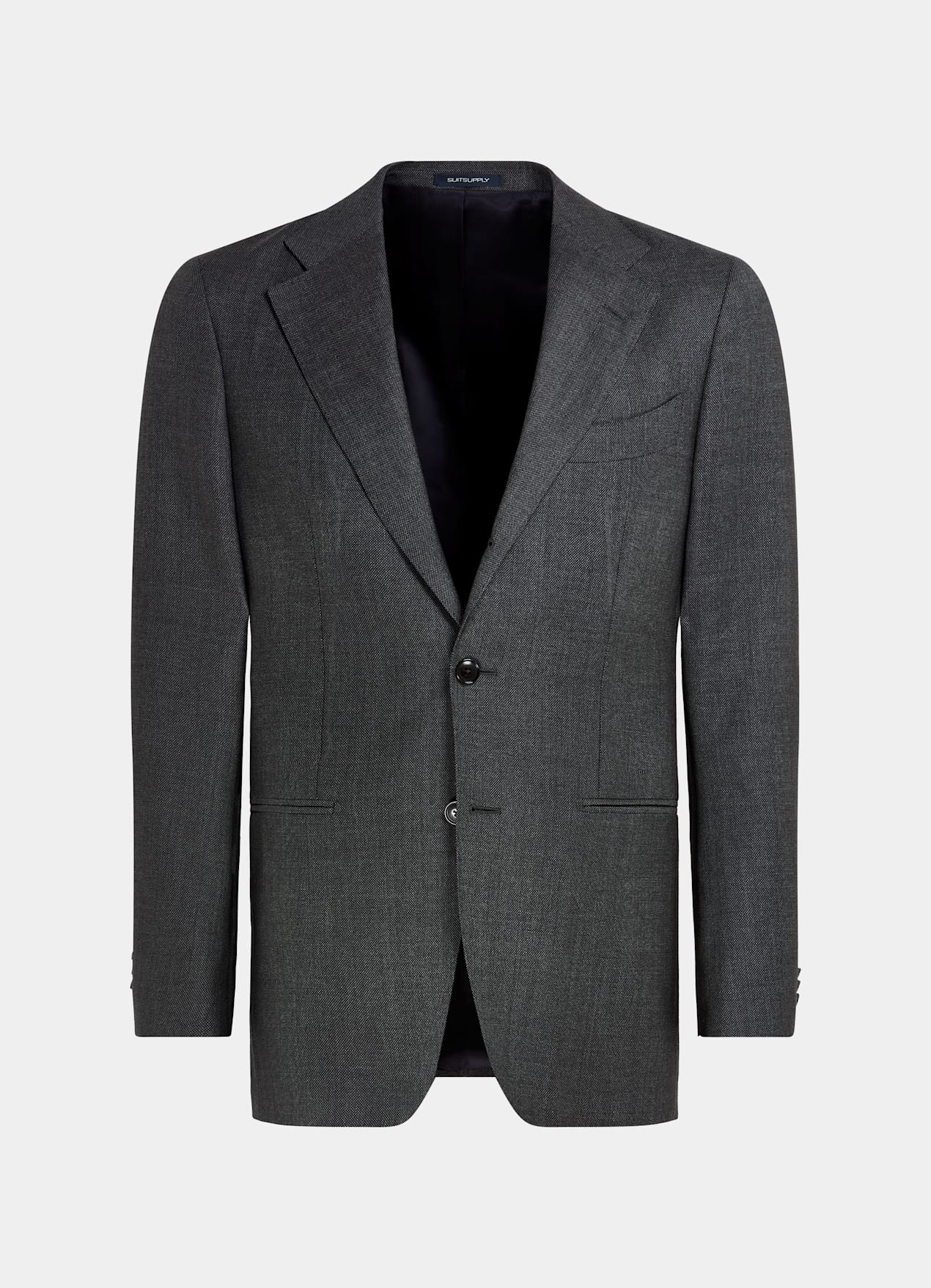 Veste de costume Havana coupe Tailored gris foncé œil-de-perdrix