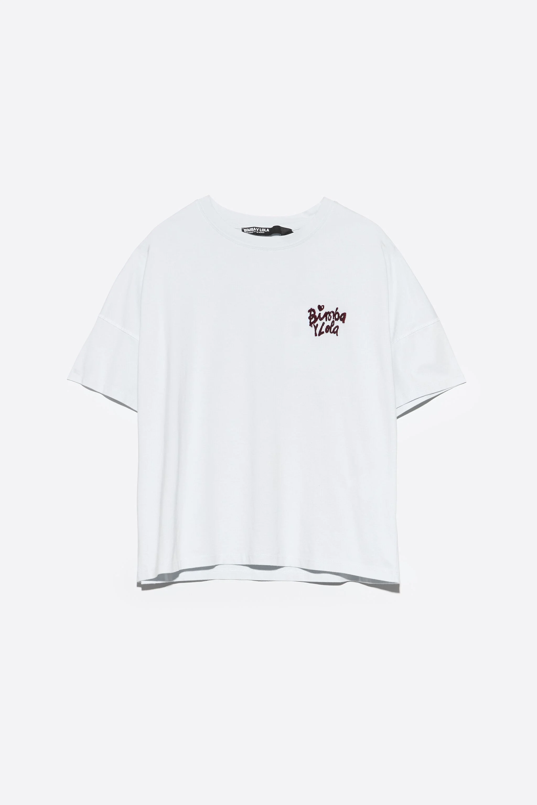 Camiseta quadrada de algodão azul claro
