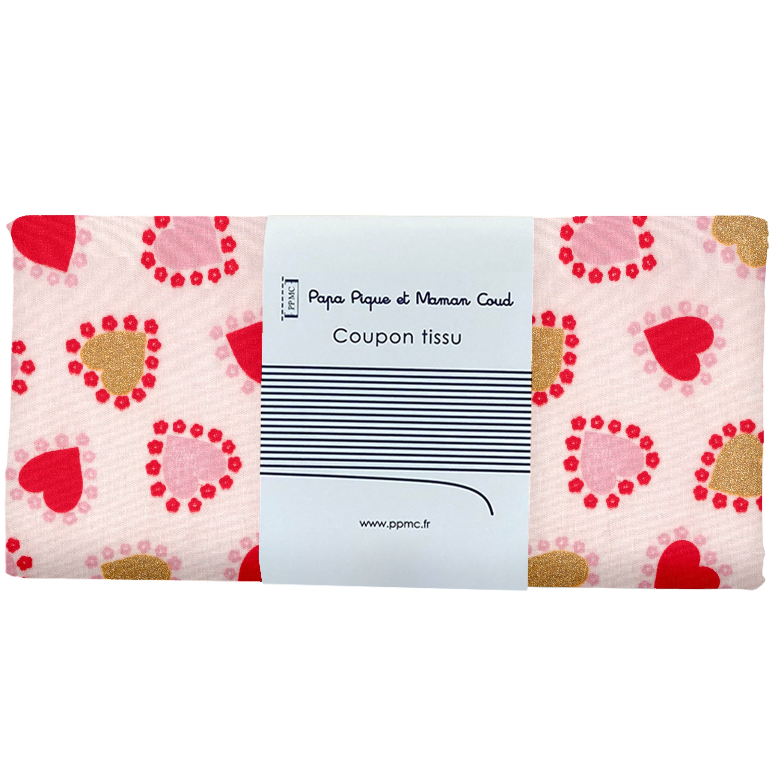 Coupon Tissu 50 Cm Petits Coeurs