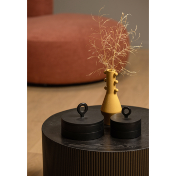 WOOOD bijzettafel Sanne zwart hout plaatmateriaal ø 60 cm