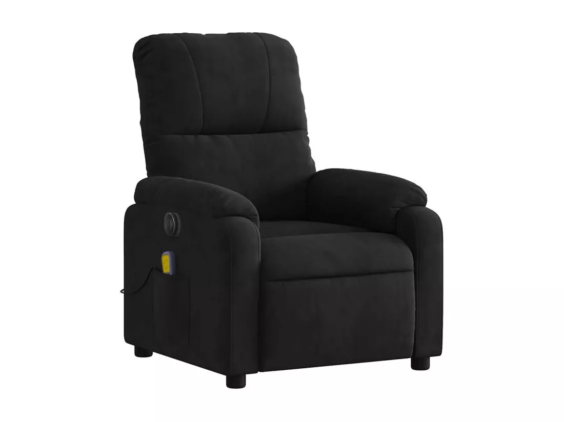 Fauteuil inclinable massant électrique noir tissu microfibre