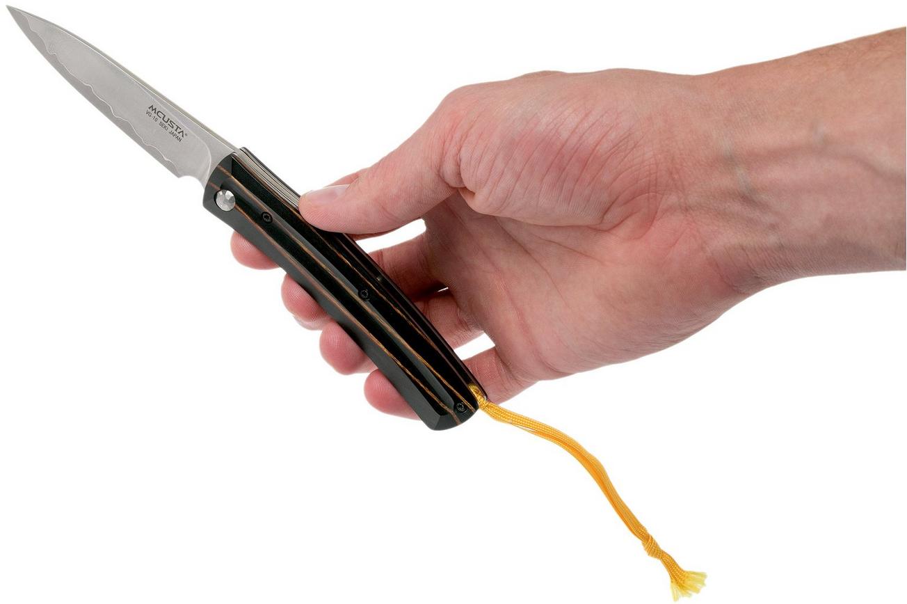 Mcusta MC-192C Friction Folder, Black-Yellow Wood, herenmes