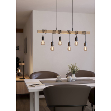 Eglo hanglamp Townshend eiken 110x100 cm (hxl)