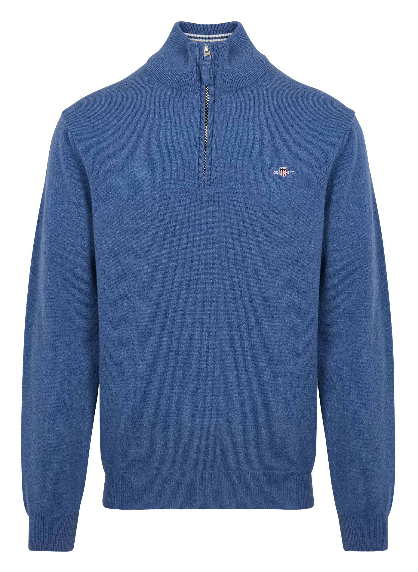 Pull col montant zippé en laine | Bleu