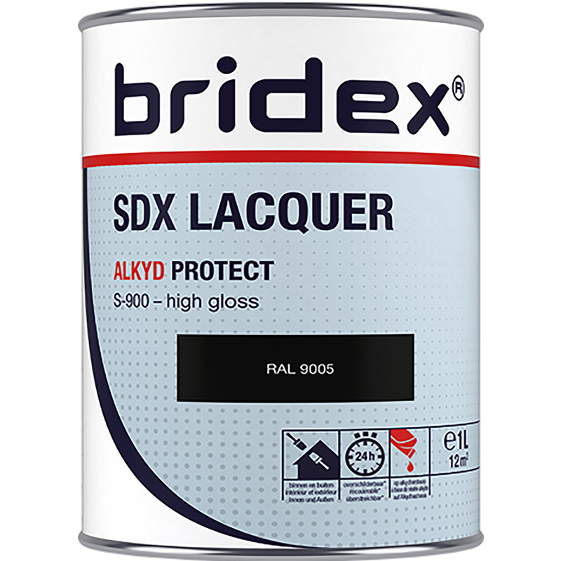 Bridex SDX Lacquer lak alkyd 1L RAL9005 hoogglans