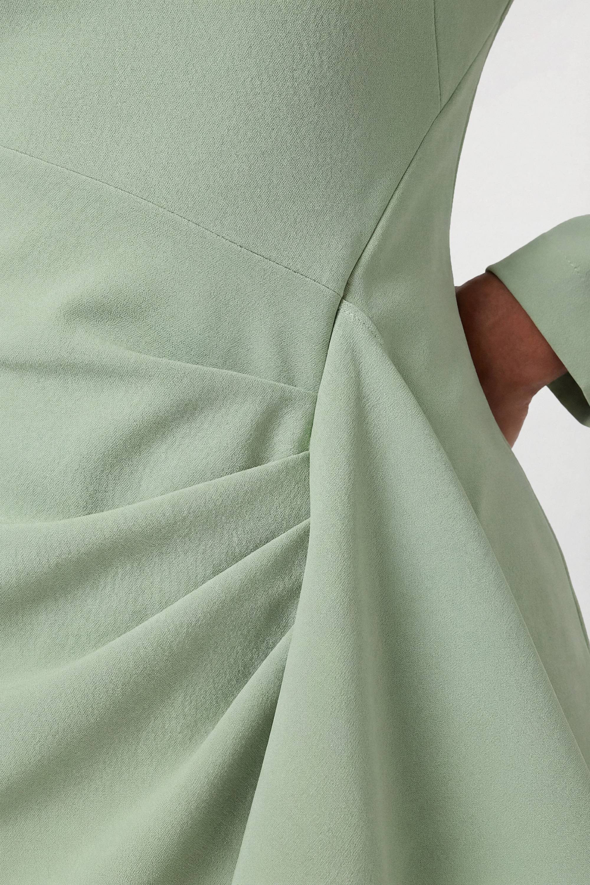 KarenMillen Robe Midi Drapée À Encolure Asymétrique En Tissu Stretch Compact