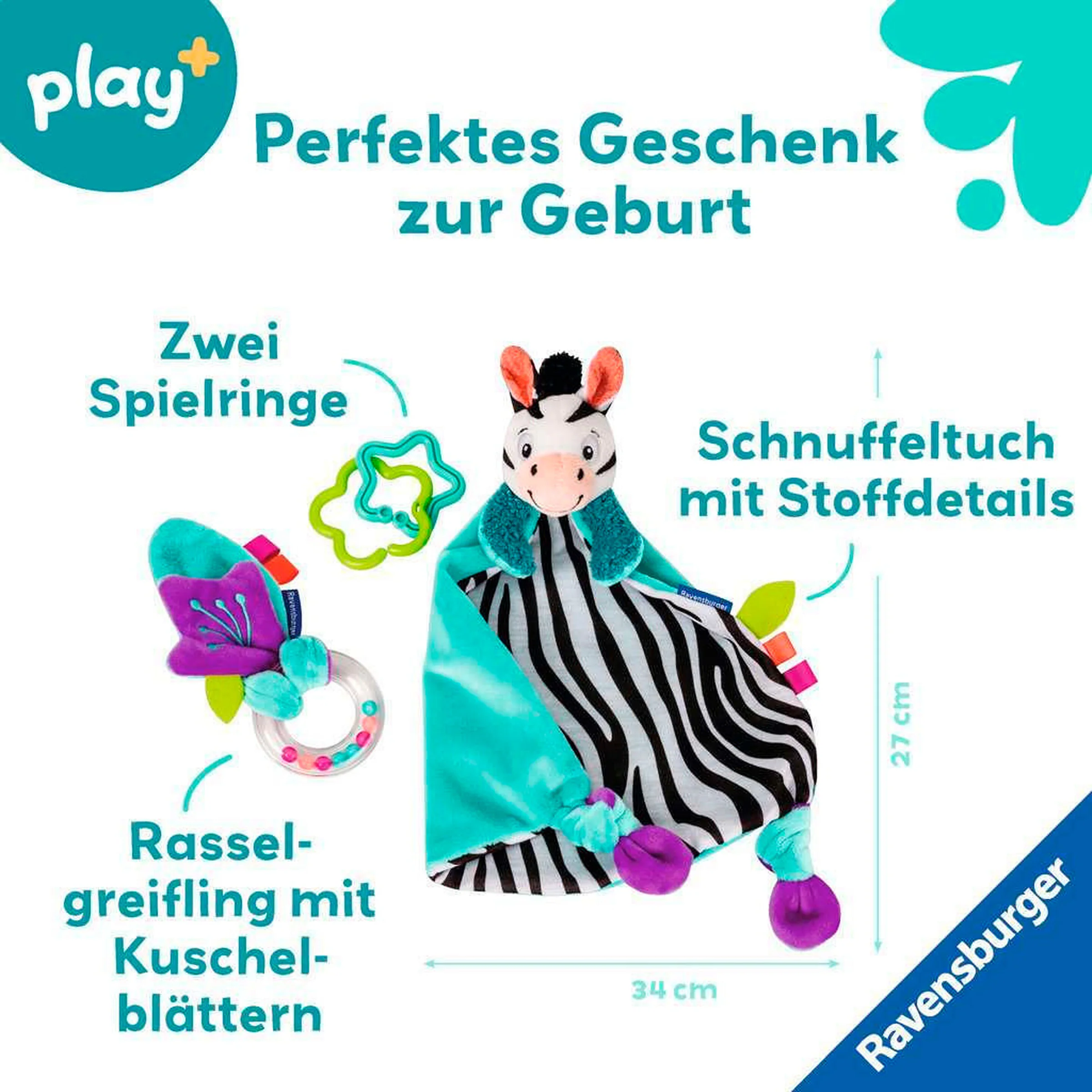 Ravensburger Fühlen, rasseln, spielen (Geschenk-Set: Zebra)