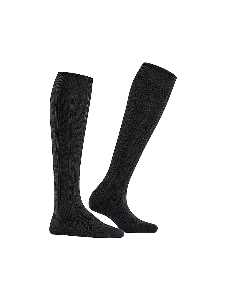 FALKE Kniestrümpfe NEEDLEPOINT black schwarz