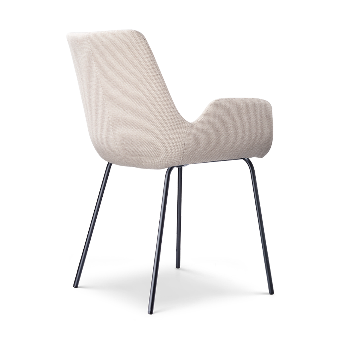 Eetkamerstoel Nora-Eef beige - zwart onderstel - set van 2
