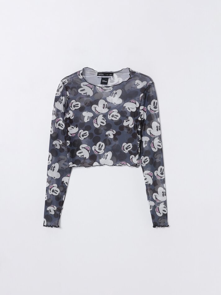 Camiseta cropped Mickey Mouse ©DS - Preta