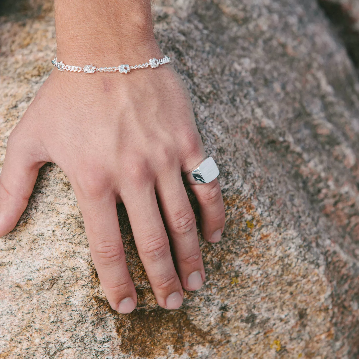 IX Studios Rock Curb Armbånd 22 kt. Sølv DMV0339SL