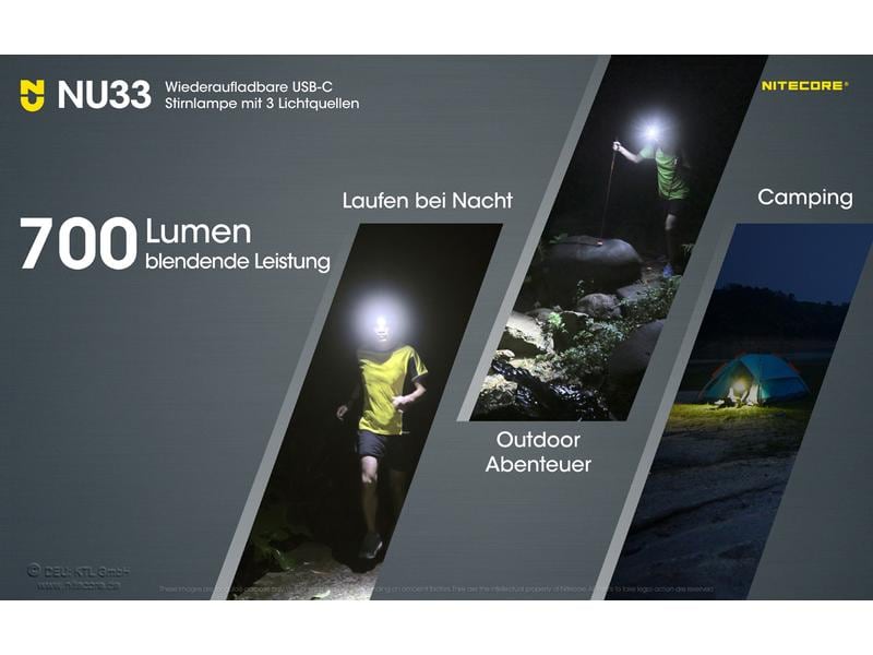 Nitecore Stirnlampe NU33 700 Lumen LED-Stirnlampe