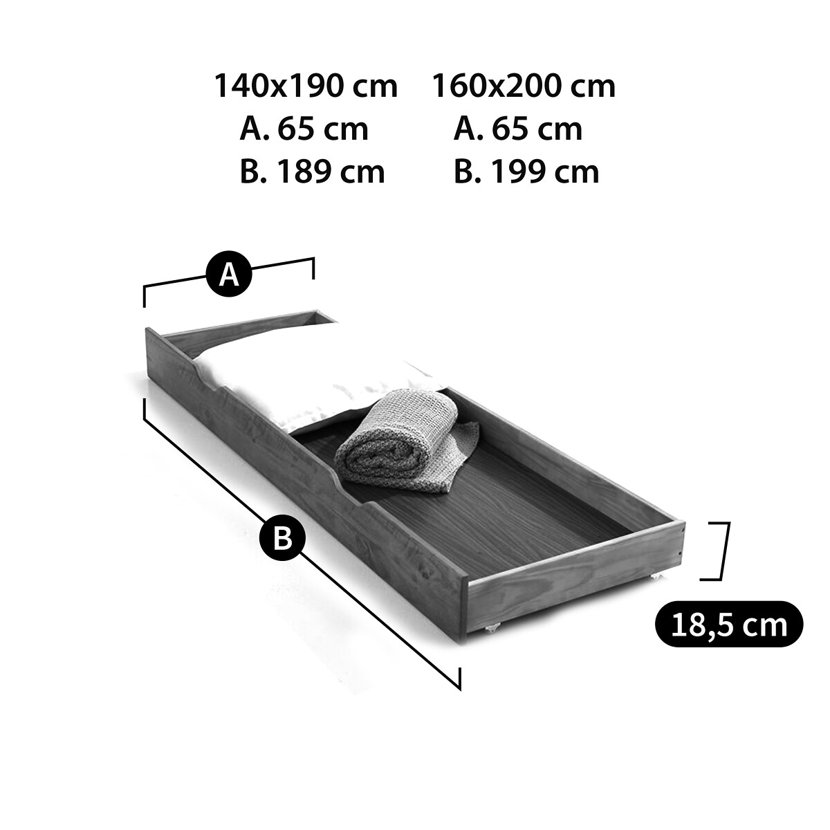 LA REDOUTE INTERIEURS<br>Gaveta de cama com rodas, Lunja